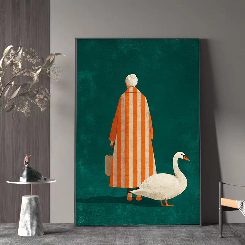 Figure in Orange White Striped - Home Decor Nz ulasan dan harga