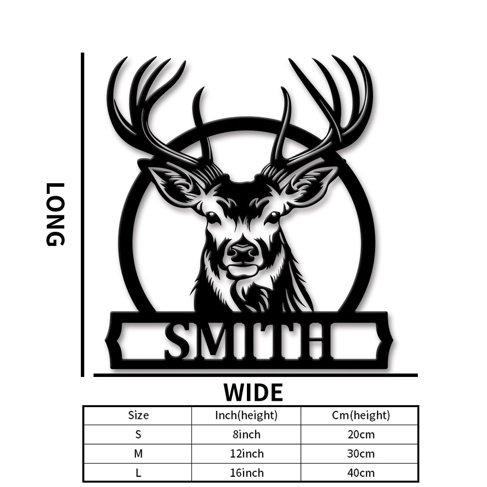 Personalized Deer Family Name  - Home Decor Rustic ulasan dan harga