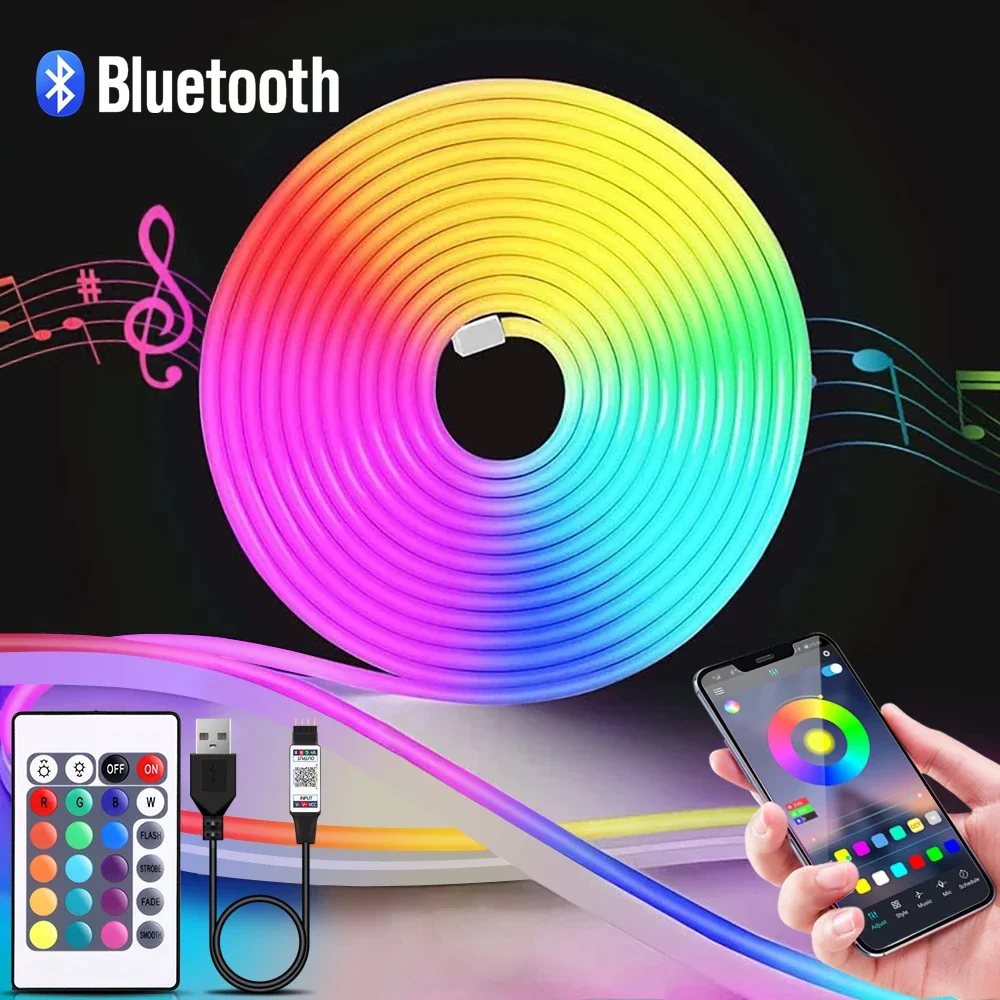 1-5m RGB LED Neon Strip Light  - Home Decor Com ulasan dan harga